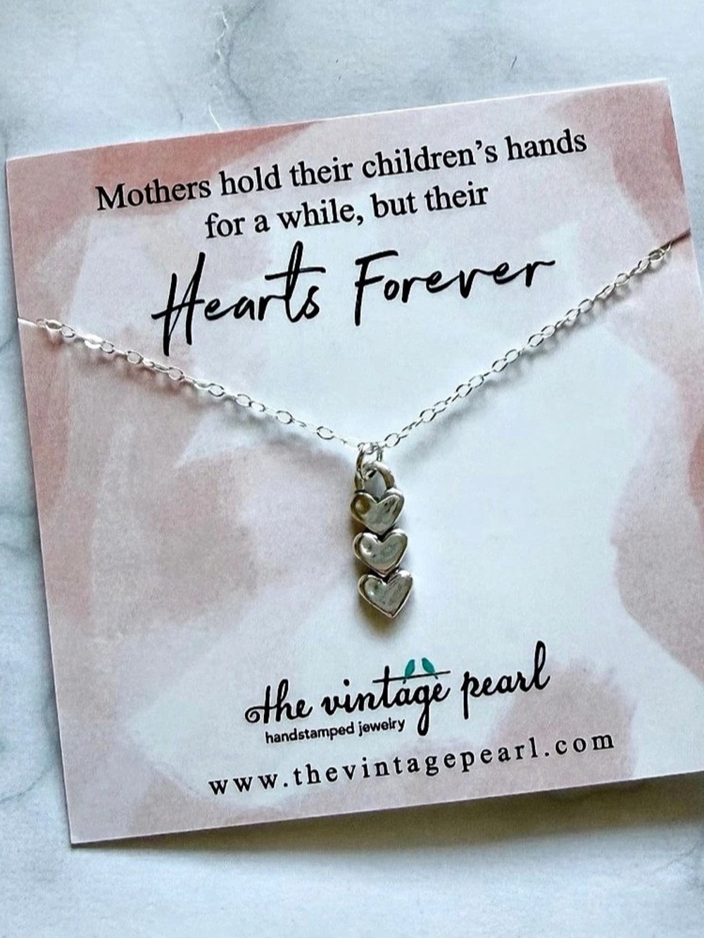 The Vintage Pearl Little Bits of My Heart Necklace Sterling Silver